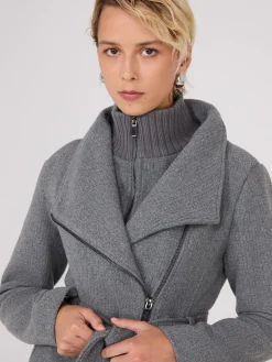 Suzy Shier Coats|Coats>Mid-Length Wrap Coat