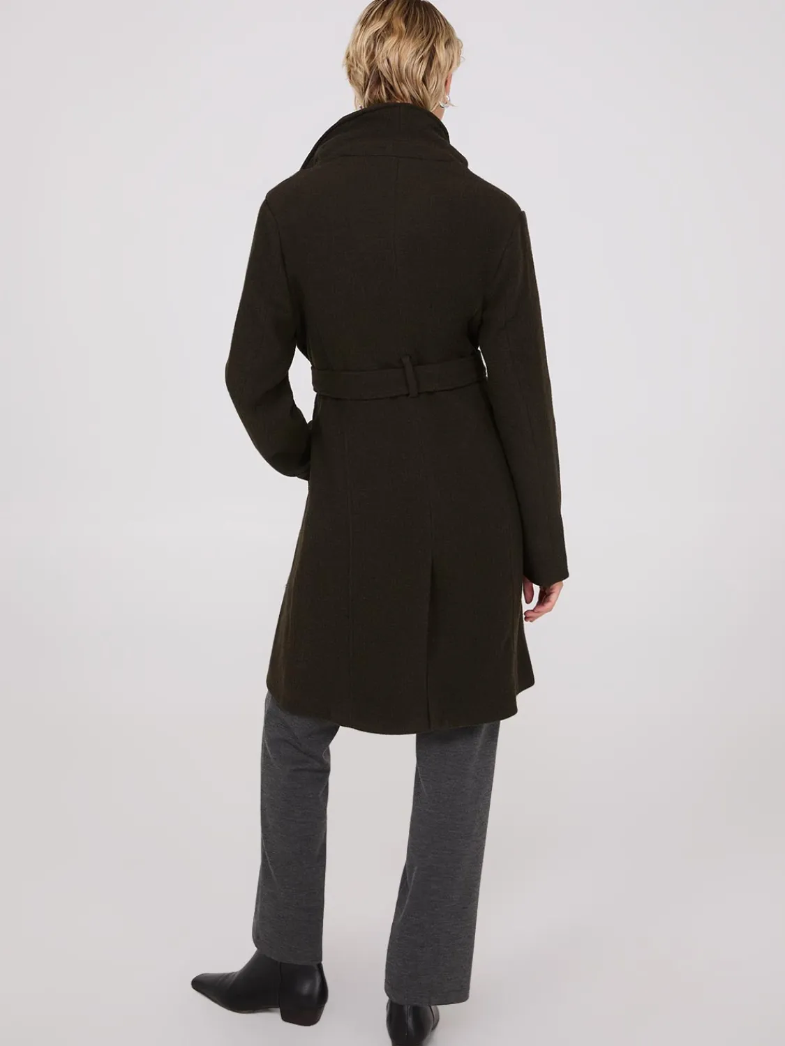 Suzy Shier Coats|Coats>Mid-Length Wrap Coat