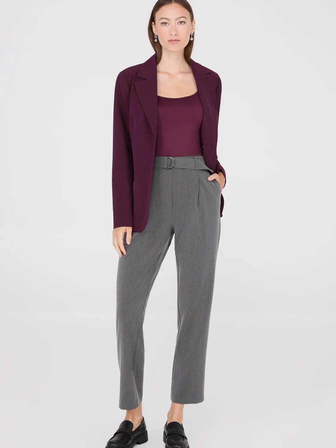 Suzy Shier Suiting|Bottoms>Mid-Rise Pleated Pants
