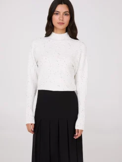 Suzy Shier Long Sleeve|Sweaters & Cardigans>Mock Neck Dolman Sleeve Ribbed Sweater