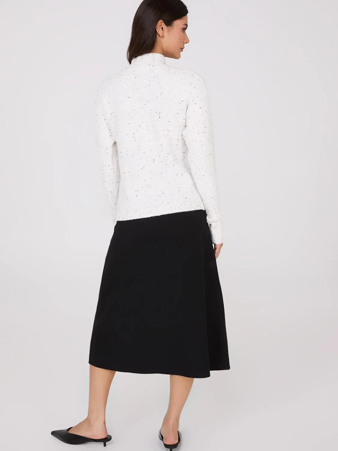 Suzy Shier Long Sleeve|Sweaters & Cardigans>Mock Neck Dolman Sleeve Ribbed Sweater