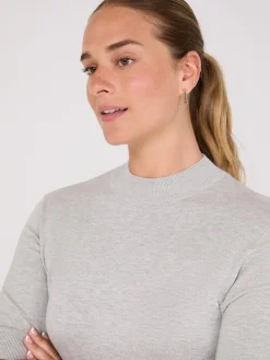 Suzy Shier Short Sleeve|Sweaters & Cardigans>Mock Neck Elbow Sleeve Top
