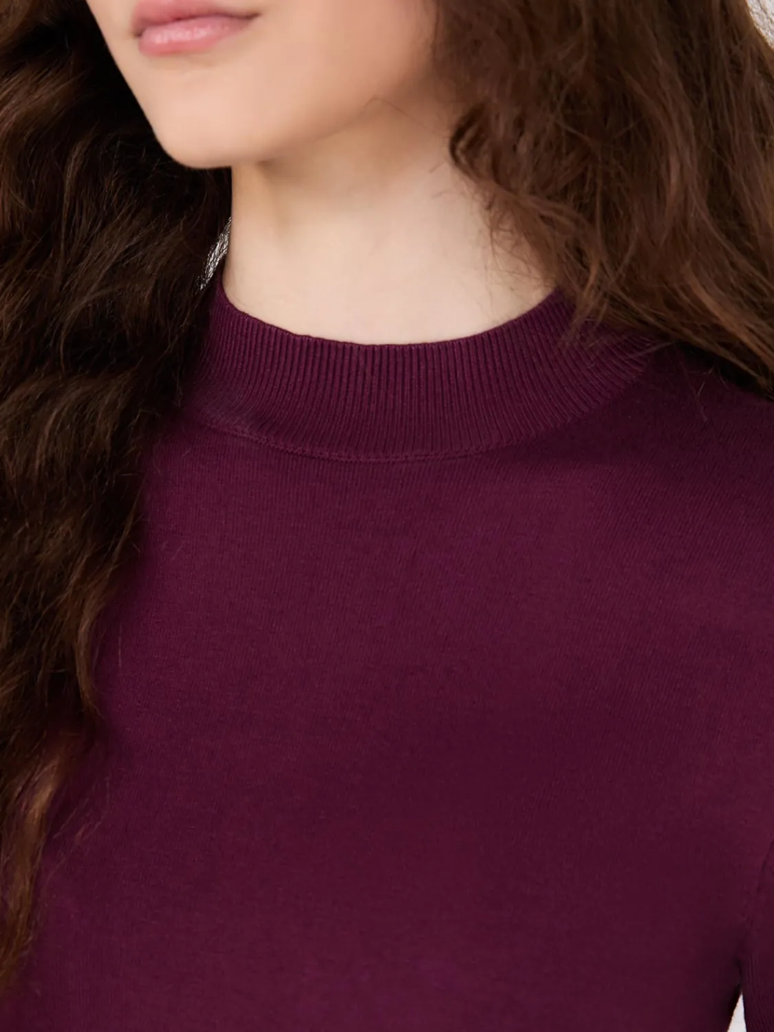 Suzy Shier Short Sleeve|Sweaters & Cardigans>Mock Neck Elbow Sleeve Top