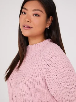 Suzy Shier Long Sleeve|Sweaters & Cardigans>Mock Neck Shaker Stitch Chenille Sweater