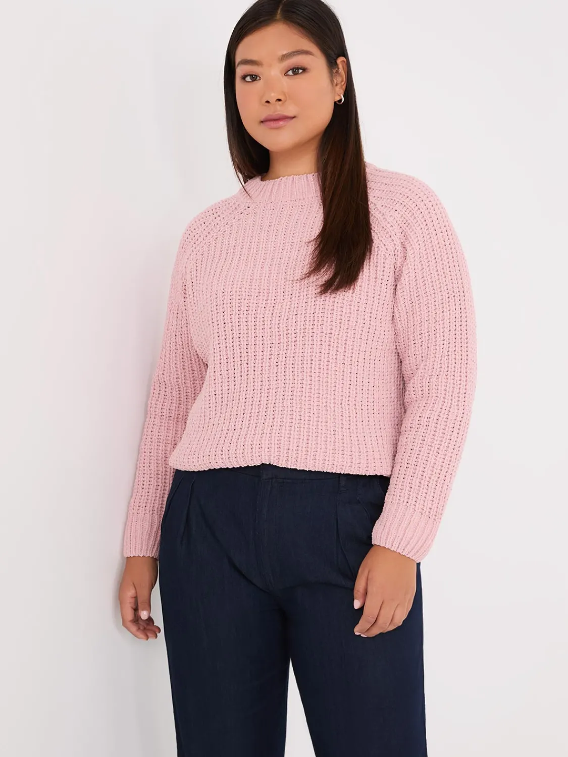 Suzy Shier Long Sleeve|Sweaters & Cardigans>Mock Neck Shaker Stitch Chenille Sweater
