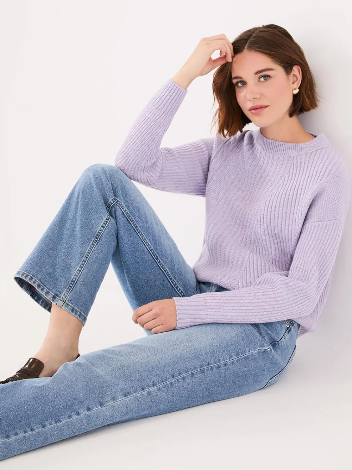Suzy Shier Long Sleeve|Sweaters & Cardigans>Multi Stitch Crew Neck Sweater