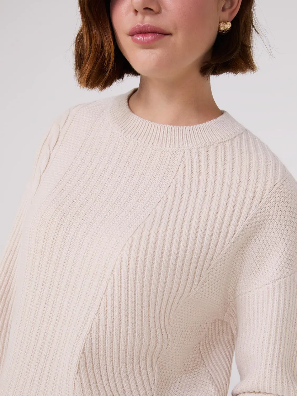 Suzy Shier Long Sleeve|Sweaters & Cardigans>Multi Stitch Crew Neck Sweater