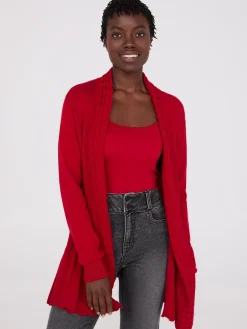 Suzy Shier Long Sleeve|Sweaters & Cardigans>Multi Stitch Shawl Collar Duster Cardigan