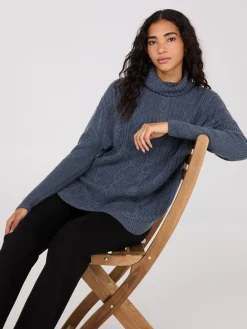 Suzy Shier Long Sleeve|Sweaters & Cardigans>Multi-Cable Turtleneck Sweater
