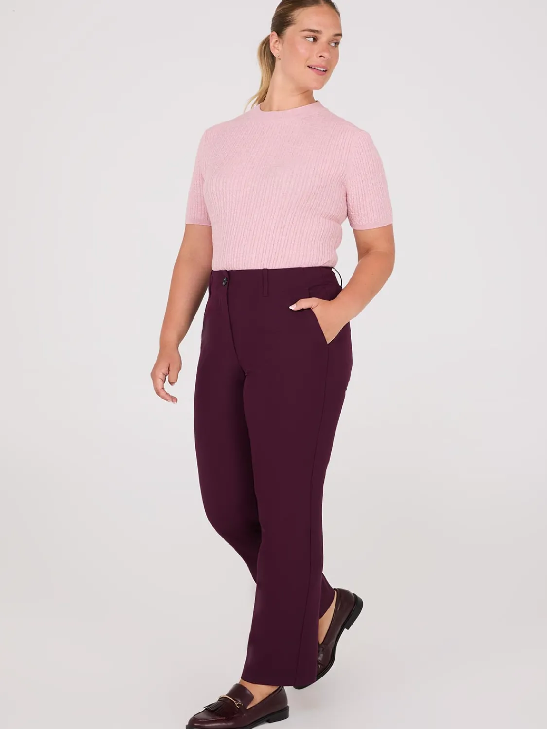 Suzy Shier Suiting|Bottoms>No Waistband Straight Leg Pants