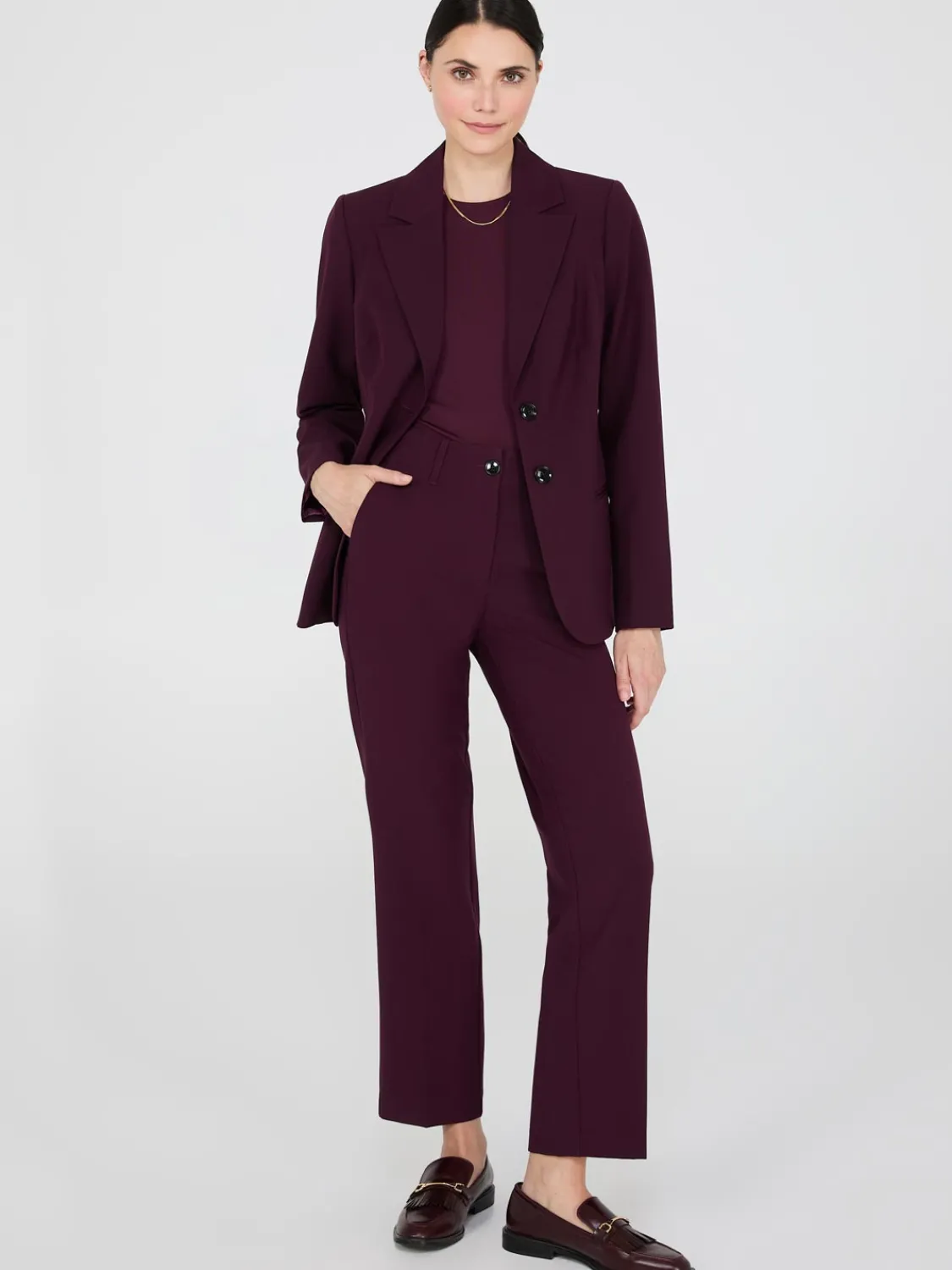Suzy Shier Suiting|Bottoms>No Waistband Straight Leg Pants