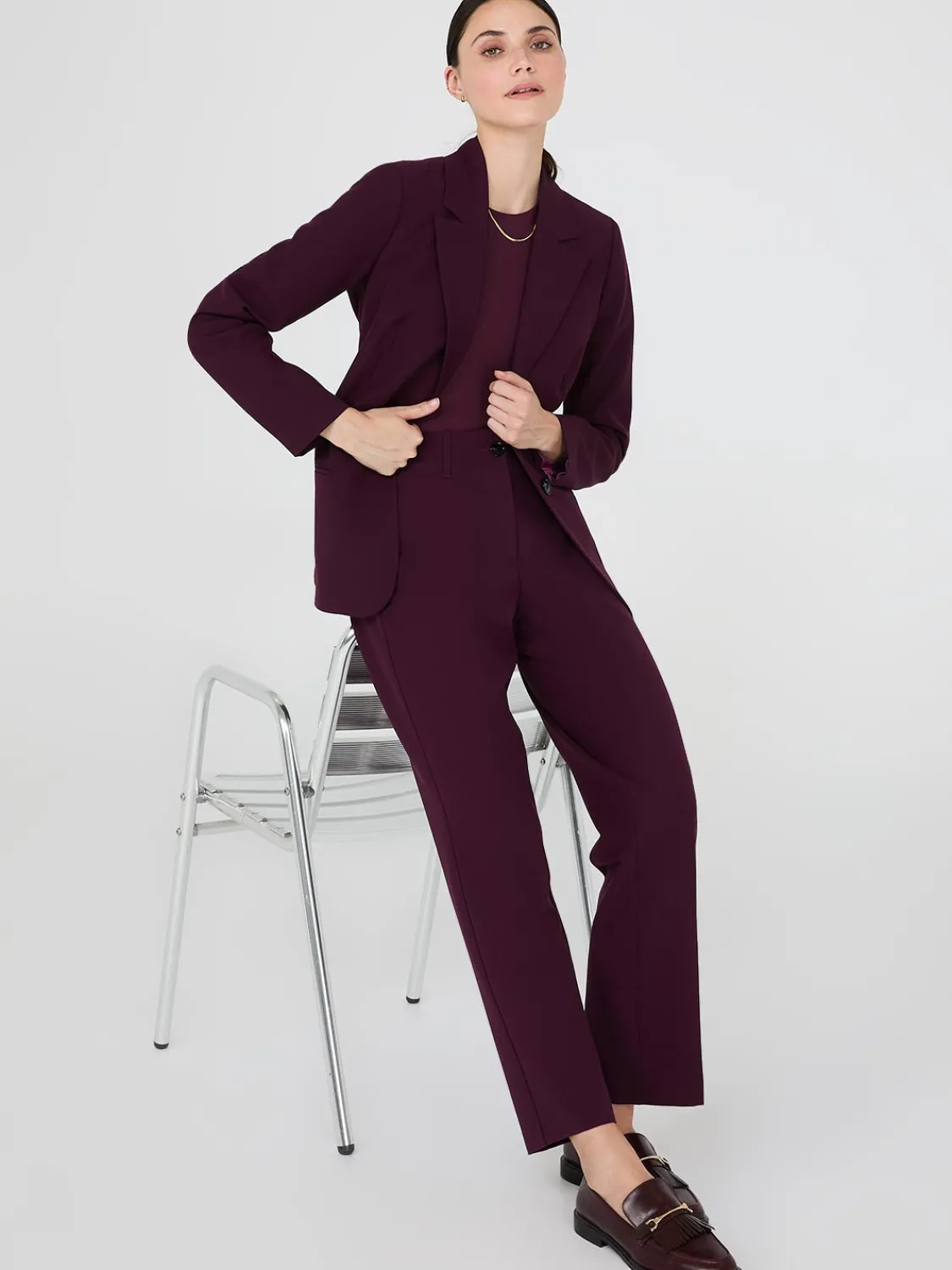 Suzy Shier Suiting|Bottoms>No Waistband Straight Leg Pants