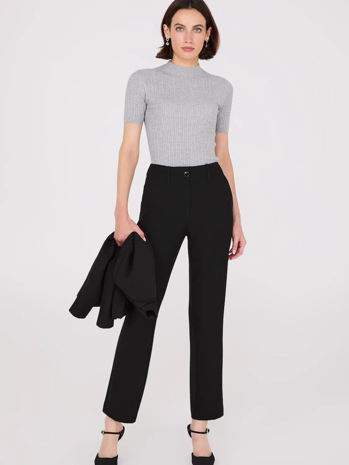 Suzy Shier Suiting|Bottoms>No Waistband Straight Leg Pants