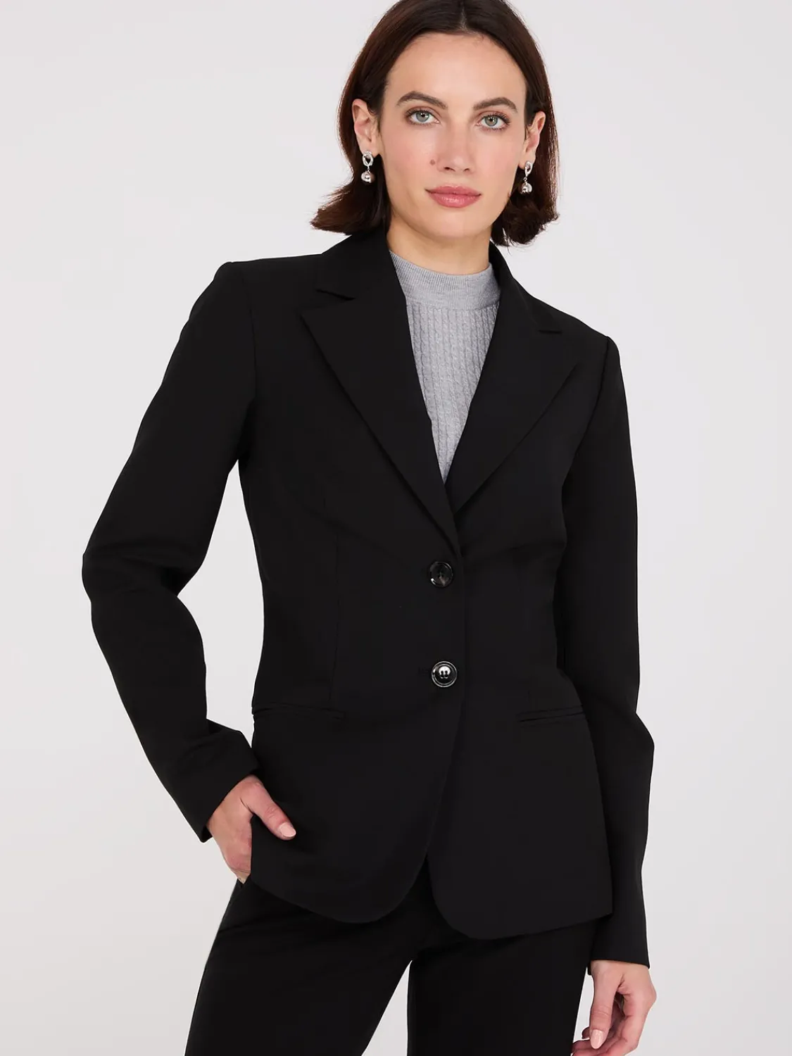 Suzy Shier Suiting|Blazers & Vests>Notch Collar 2-Button Blazer