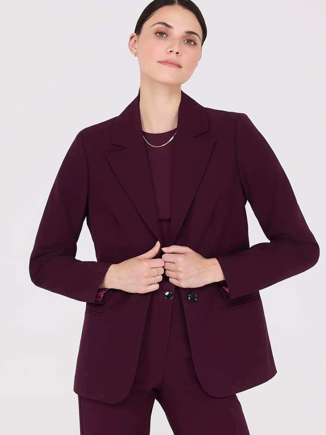 Suzy Shier Suiting|Blazers & Vests>Notch Collar 2-Button Blazer