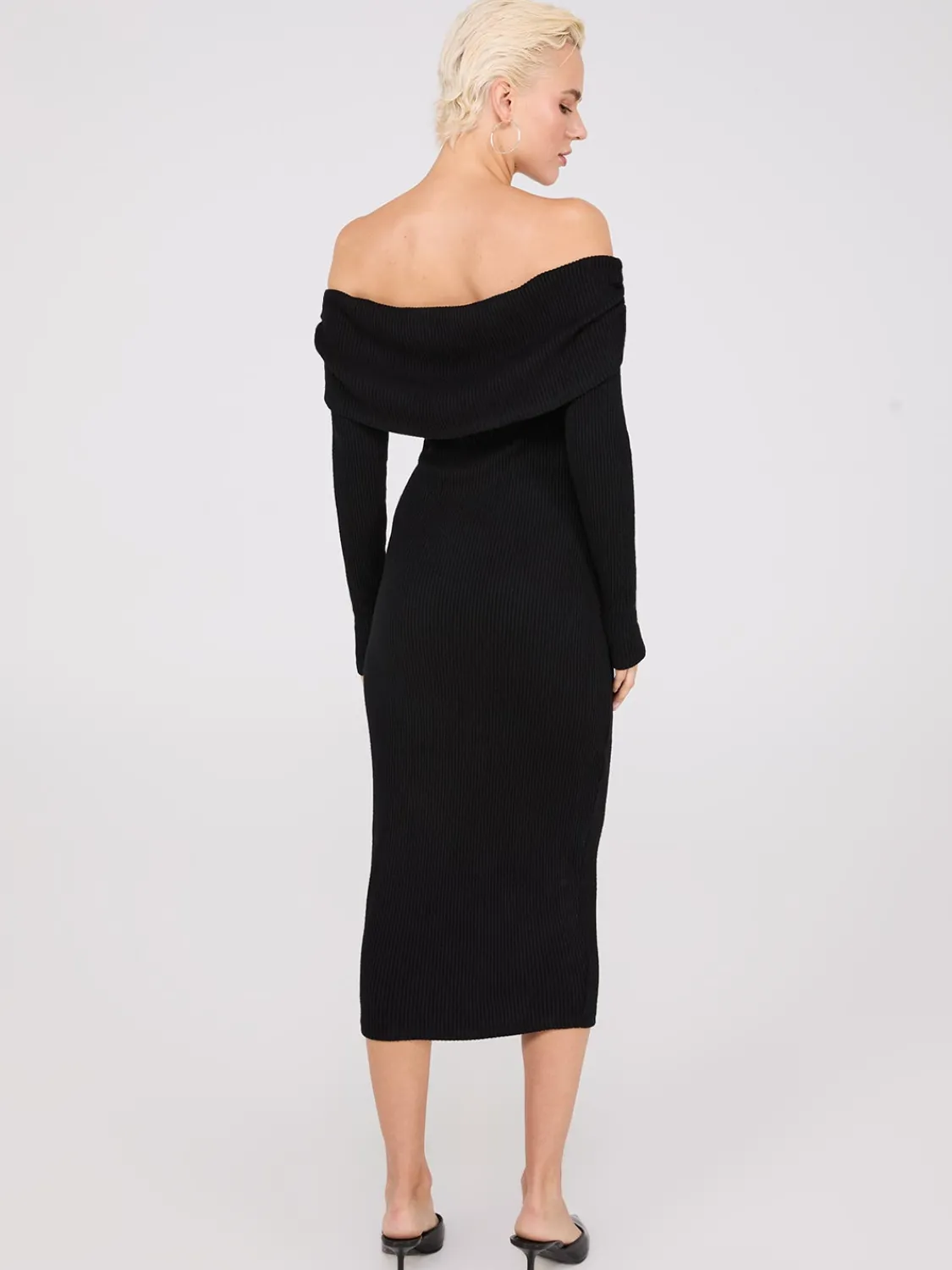 Suzy Shier Midi & Maxi|Party Dresses>Off-The-Shoulder Ribbed Column Dress