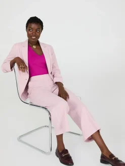 Suzy Shier Suiting|Blazers & Vests>One-Button Ruched 3/4 Sleeve Blazer