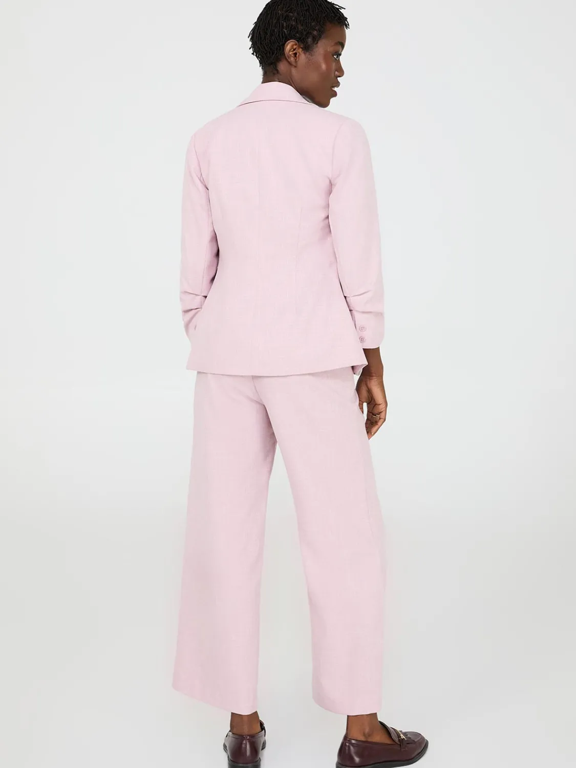 Suzy Shier Suiting|Blazers & Vests>One-Button Ruched 3/4 Sleeve Blazer