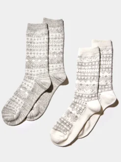 Suzy Shier Socks & Tights>2-Pack Norwegian Knit Socks