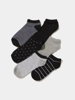 Suzy Shier Socks & Tights>6-Pack Of Striped & Dot Print Socks