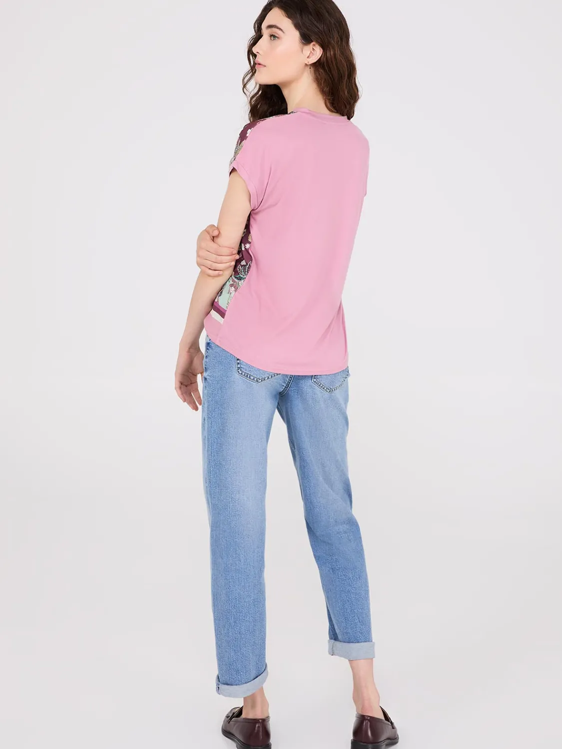 Suzy Shier Short Sleeve>Paisley Print Short Dolman Sleeve Top