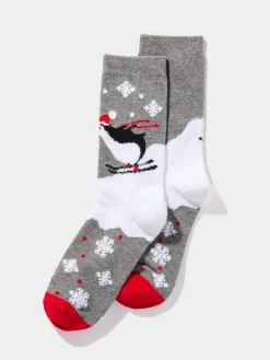 Suzy Shier Socks & Tights>Penguin Christmas Socks