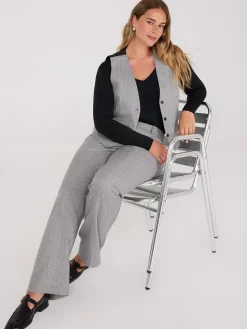 Suzy Shier Suiting|Blazers & Vests>Pinstripe 3-Button Vest