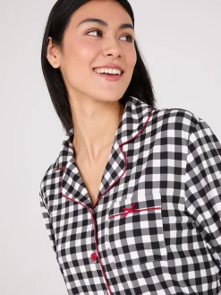 Suzy Shier Lounge & Pjs>Plaid Print Button-Down Pajama Set
