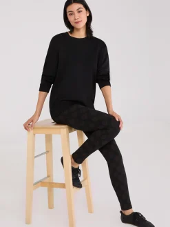 Suzy Shier Leggings & Sweatpants>Plaid Print Fleece Lined Leggings