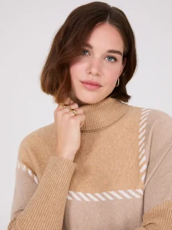 Suzy Shier Long Sleeve|Sweaters & Cardigans>Plaid Turtleneck Poncho