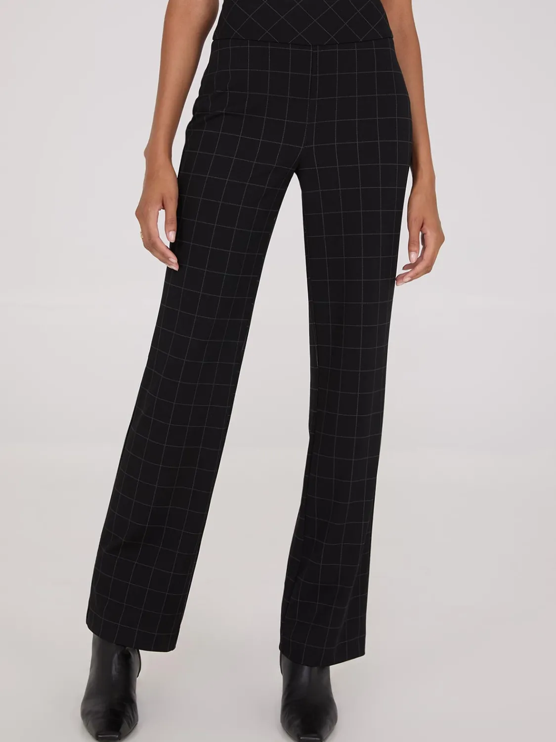 Suzy Shier Bottoms|Pants>Plaid Wide Waistband Pants