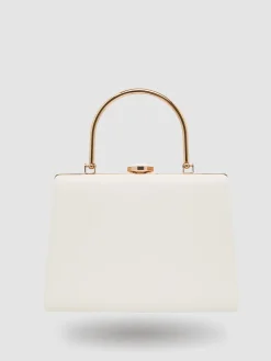 Suzy Shier Handbags By Le Château>Pleated Faux-Leather Minaudere With Top Handle