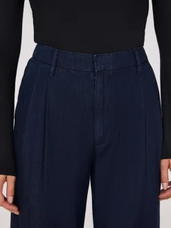 Suzy Shier Jeans|Pants>Pleated Wide-Leg Denim Pants