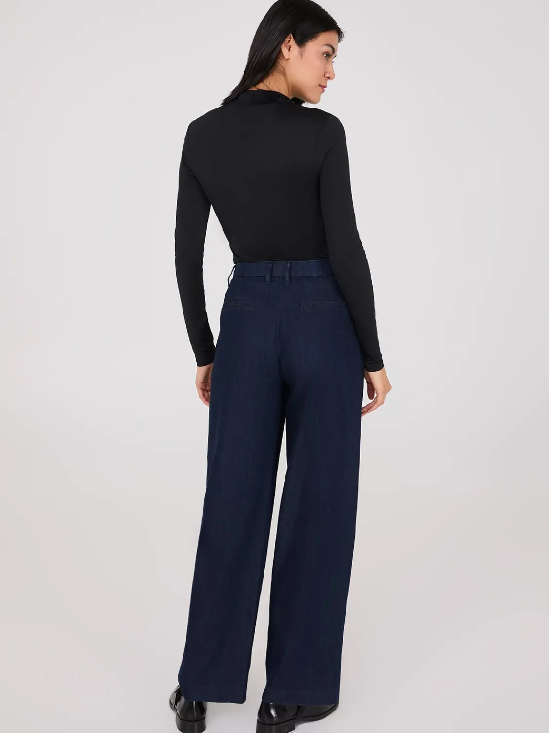Suzy Shier Jeans|Pants>Pleated Wide-Leg Denim Pants
