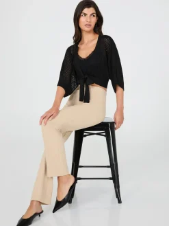 Suzy Shier Short Sleeve|Sweaters & Cardigans>Pointelle Shrug With Front Tie