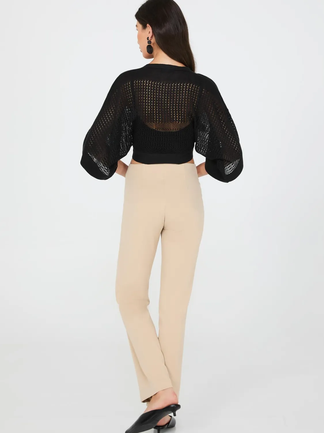 Suzy Shier Short Sleeve|Sweaters & Cardigans>Pointelle Shrug With Front Tie