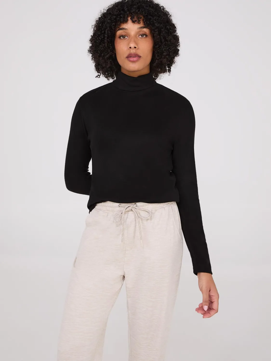 Suzy Shier Lounge & Pjs|Long Sleeve>Polar Fleece Turtleneck Top