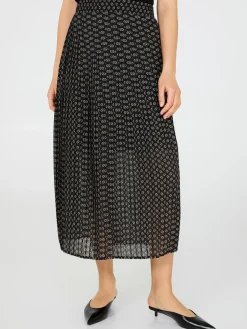Suzy Shier Skirts>Printed Pleated Chiffon Skirt