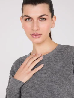 Suzy Shier Lounge & Pjs|Long Sleeve>Quilted Jacquard Sweater