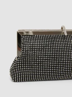 Suzy Shier Handbags By Le Château>Rhinestone Clutch With Chain Handle