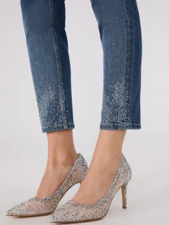 Suzy Shier Jeans|Pants>Rhinestone Embellished Slim Leg Jeans