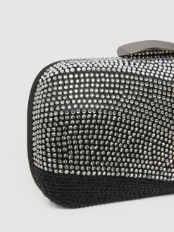 Suzy Shier Handbags By Le Château>Rhinestone Minaudiere With Jewelled Top Closure