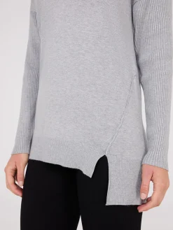 Suzy Shier Long Sleeve|Sweaters & Cardigans>Ribbed V-Neck Tunic Top