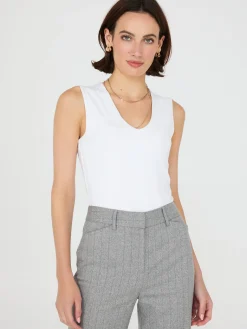 Suzy Shier Suzy Everyday|Sleeveless>Rounded V-Neck Jersey Tank Top