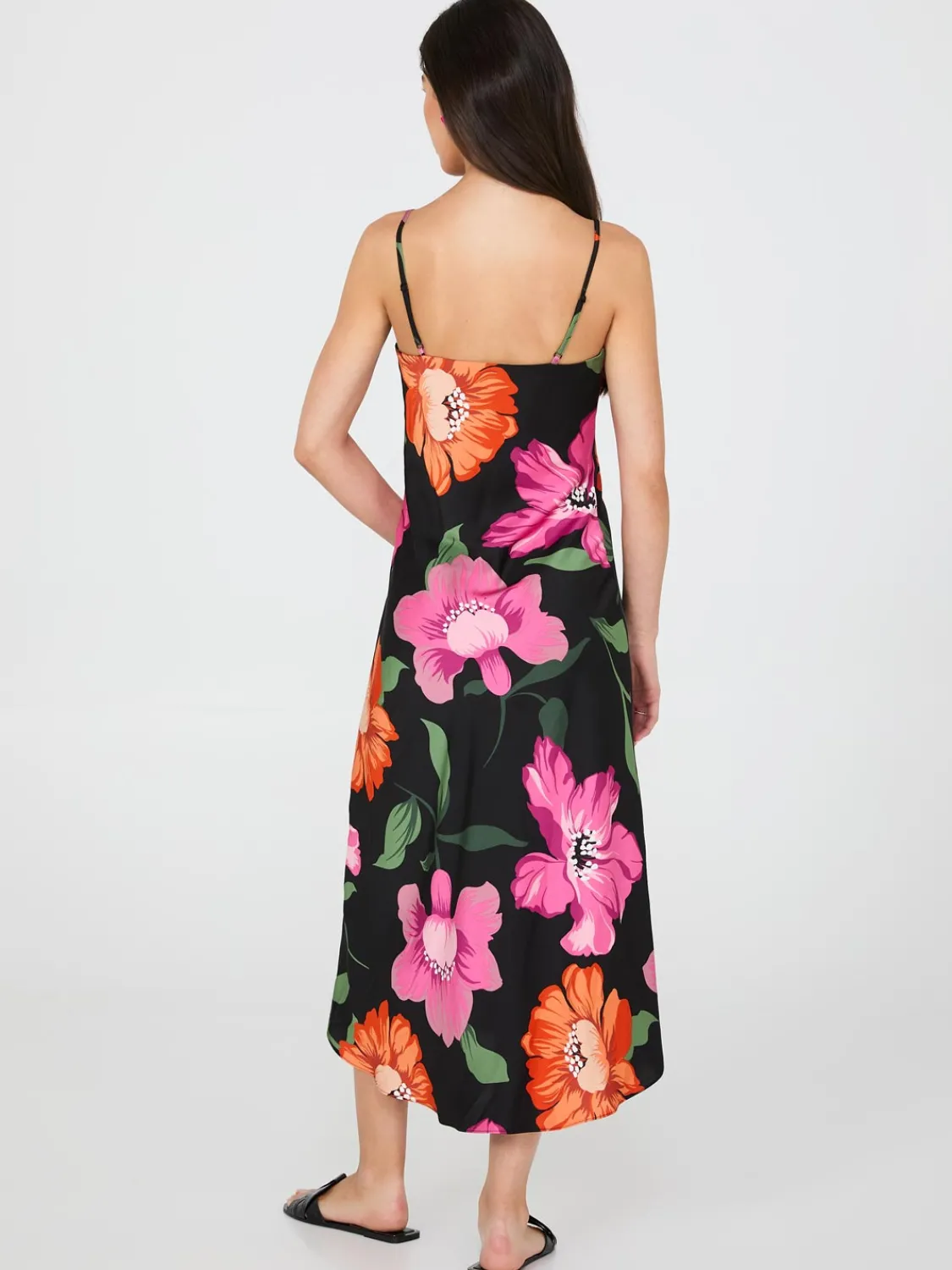 Suzy Shier Casual Dresses|Midi & Maxi>Satin Floral Print Slip Dress