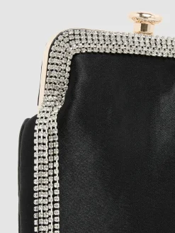 Suzy Shier Handbags By Le Château>Satin Pouch With Chain Handle