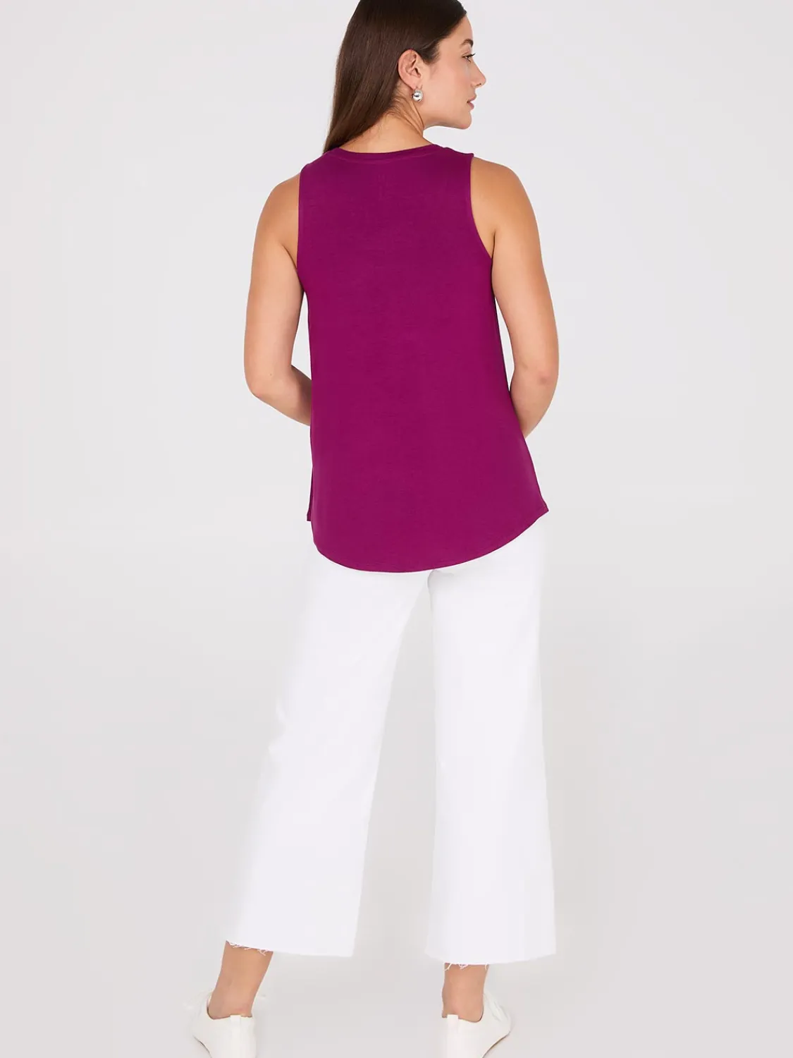 Suzy Shier Suzy Everyday|Sleeveless>Scoop Neck Swing Tank Top
