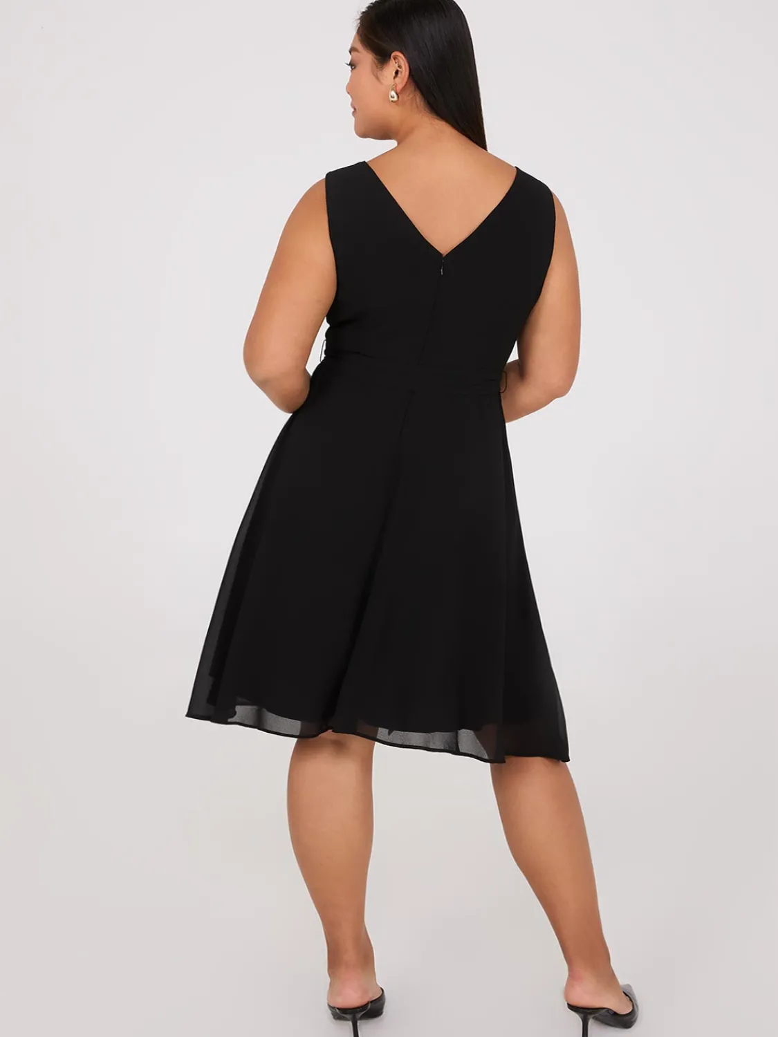 Suzy Shier Mini|Midi & Maxi>Sequin Cowl Neck Fit & Flare Dress