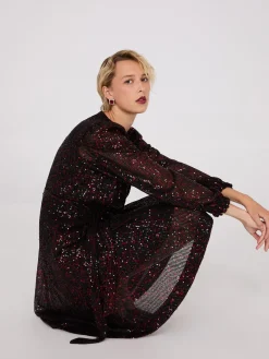 Suzy Shier Mini|Midi & Maxi>Sequin Fit & Flare Dress