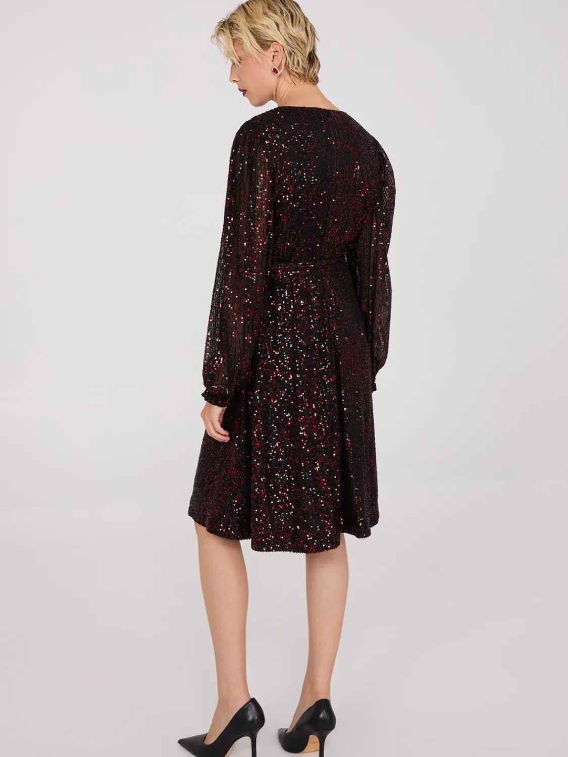 Suzy Shier Mini|Midi & Maxi>Sequin Fit & Flare Dress